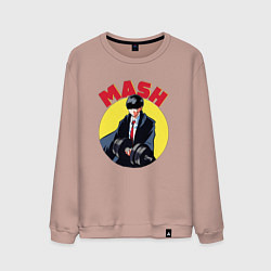 Свитшот хлопковый мужской Мэш Бёрндэд, цвет: пыльно-розовый