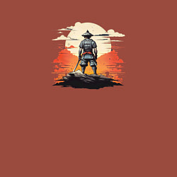 Свитшот хлопковый мужской Одинокий самурай встречает восход солнца, цвет: кирпичный — фото 2