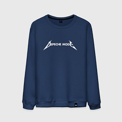 Свитшот хлопковый мужской Depeche Mode - Metallica logo, цвет: тёмно-синий