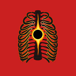 Свитшот хлопковый мужской Сердце черная дыра, цвет: красный — фото 2