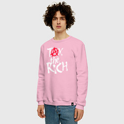 Свитшот хлопковый мужской Tax the rich, цвет: светло-розовый — фото 2