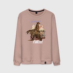 Свитшот хлопковый мужской Ghoul fallout Get Wasted, цвет: пыльно-розовый