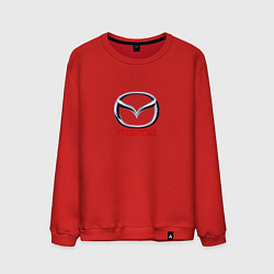 Свитшот хлопковый мужской Mazda logo, цвет: красный