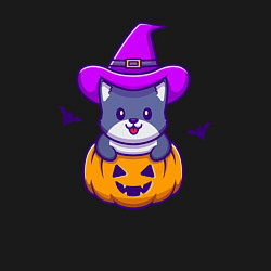 Свитшот хлопковый мужской Kitty halloween, цвет: черный — фото 2