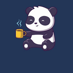 Свитшот хлопковый мужской Панда с кофе, цвет: тёмно-синий — фото 2