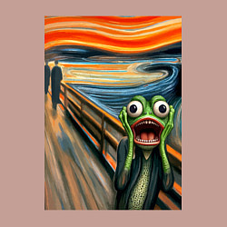 Свитшот хлопковый мужской Лягушка кричит - мем нейросеть, цвет: пыльно-розовый — фото 2