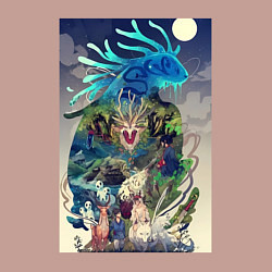 Свитшот хлопковый мужской Принцесса Мононоке Аситака, цвет: пыльно-розовый — фото 2