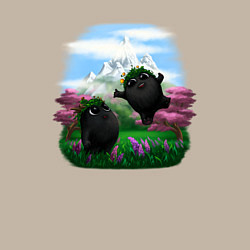 Свитшот хлопковый мужской Духи леса, цвет: миндальный — фото 2