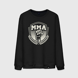 Свитшот хлопковый мужской Кулак MMA, цвет: черный