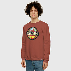 Свитшот хлопковый мужской Spain, цвет: кирпичный — фото 2