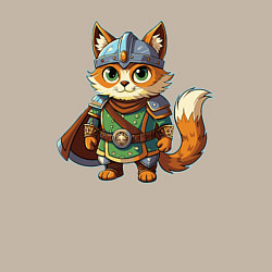 Свитшот хлопковый мужской Кот в доспехах викинга, цвет: миндальный — фото 2