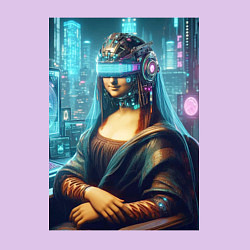 Свитшот хлопковый мужской Gioconda - cyberpunk ai art fantasy, цвет: лаванда — фото 2