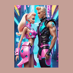 Свитшот хлопковый мужской Barbie and Ken - ai art fantasy, цвет: пыльно-розовый — фото 2