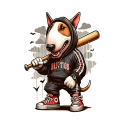 Свитшот хлопковый мужской Bully with a baseball bat - ai art fantasy, цвет: белый — фото 2