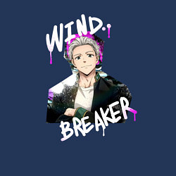 Свитшот хлопковый мужской Wind Breaker - Hajime Umemiya, цвет: тёмно-синий — фото 2