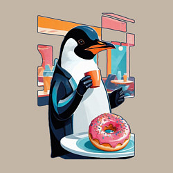 Свитшот хлопковый мужской Пончик для пингвина, цвет: миндальный — фото 2