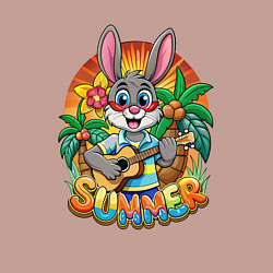 Свитшот хлопковый мужской Заяц играет на гитаре жарким летом, цвет: пыльно-розовый — фото 2