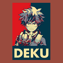 Свитшот хлопковый мужской Моя геройская академия Идзуку Мидория герой, цвет: кирпичный — фото 2