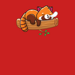 Свитшот хлопковый мужской Красная панда спит на дереве, цвет: красный — фото 2