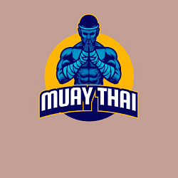 Свитшот хлопковый мужской Муай тай воин, цвет: пыльно-розовый — фото 2