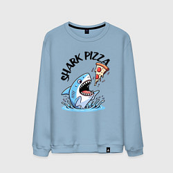 Свитшот хлопковый мужской Shark pizza - ai art fantasy, цвет: мягкое небо
