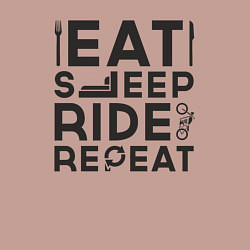 Свитшот хлопковый мужской Eat sleep ride repeat, цвет: пыльно-розовый — фото 2