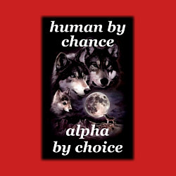 Свитшот хлопковый мужской Human by chance, alpha by choice, цвет: красный — фото 2