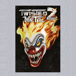 Свитшот хлопковый мужской Twisted metal 2 - clown head, цвет: меланж — фото 2