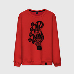 Свитшот хлопковый мужской Bass guitar neck with titles, цвет: красный