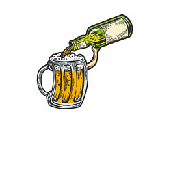 Свитшот хлопковый мужской Наливаю пивко, цвет: белый — фото 2