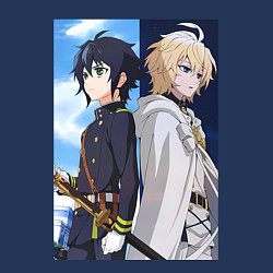 Свитшот хлопковый мужской Последний Серафим Микаэла Хякуя, цвет: тёмно-синий — фото 2