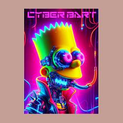 Свитшот хлопковый мужской Cyber Bart - neon glow fantasy, цвет: пыльно-розовый — фото 2