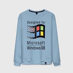 Свитшот хлопковый мужской Разработанный для windows 98, цвет: мягкое небо