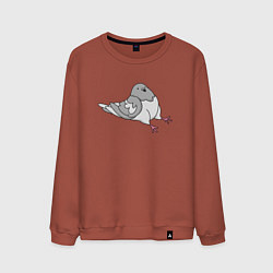 Свитшот хлопковый мужской Сидящий голубь, цвет: кирпичный