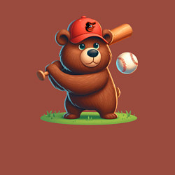 Свитшот хлопковый мужской Bear cub batter Baltimore Orioles - ai art, цвет: кирпичный — фото 2