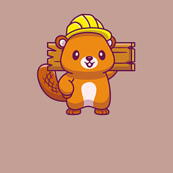 Свитшот хлопковый мужской Бобёр на стройке, цвет: пыльно-розовый — фото 2