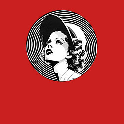 Свитшот хлопковый мужской Ретро -лицо девушки шестидесятых, цвет: красный — фото 2