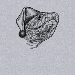 Свитшот хлопковый мужской Новогодний змей в колпаке, цвет: меланж — фото 2