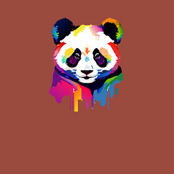 Свитшот хлопковый мужской Яркий портрет панды, цвет: кирпичный — фото 2