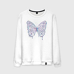 Свитшот хлопковый мужской Y2k бабочка, цвет: белый
