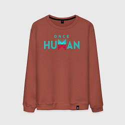 Свитшот хлопковый мужской Once human logo, цвет: кирпичный