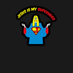 Свитшот хлопковый мужской Иисус мой супергерой, цвет: черный — фото 2