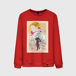 Свитшот хлопковый мужской Магическая битва Кэнто Нанами офисный рабочий, цвет: красный
