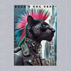 Свитшот хлопковый мужской Dude panther - punks not dead, цвет: меланж — фото 2
