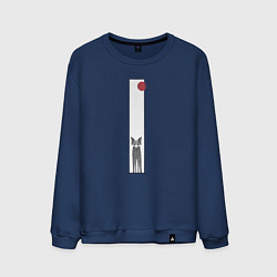 Свитшот хлопковый мужской Хитрая лиса в рамке, цвет: тёмно-синий