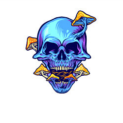 Свитшот хлопковый мужской Череп с грибочками, цвет: белый — фото 2