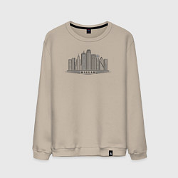 Свитшот хлопковый мужской Город Даллас, цвет: миндальный