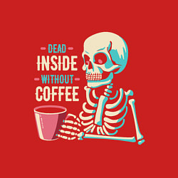 Свитшот хлопковый мужской Скелет и кофе, цвет: красный — фото 2