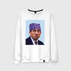 Свитшот хлопковый мужской Michael Scott - Prison mike the office meme, цвет: белый