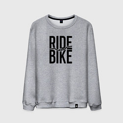 Свитшот хлопковый мужской Black ride bike, цвет: меланж